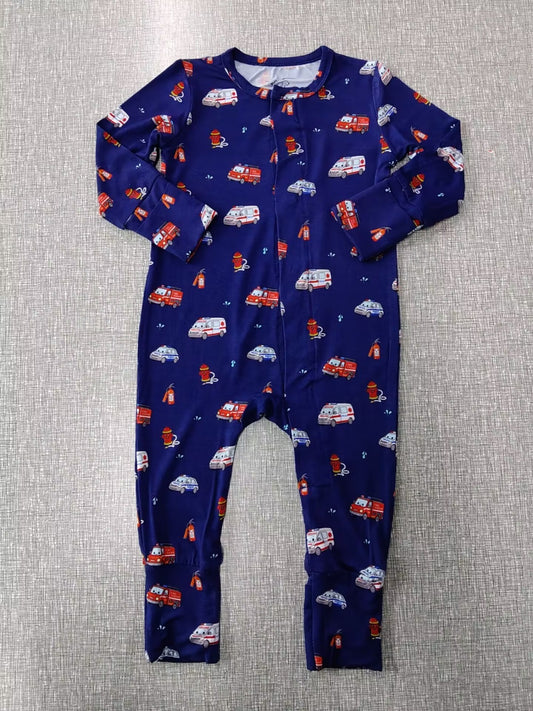 Magnetic Sleepsuit - Emergency Vehicle Print