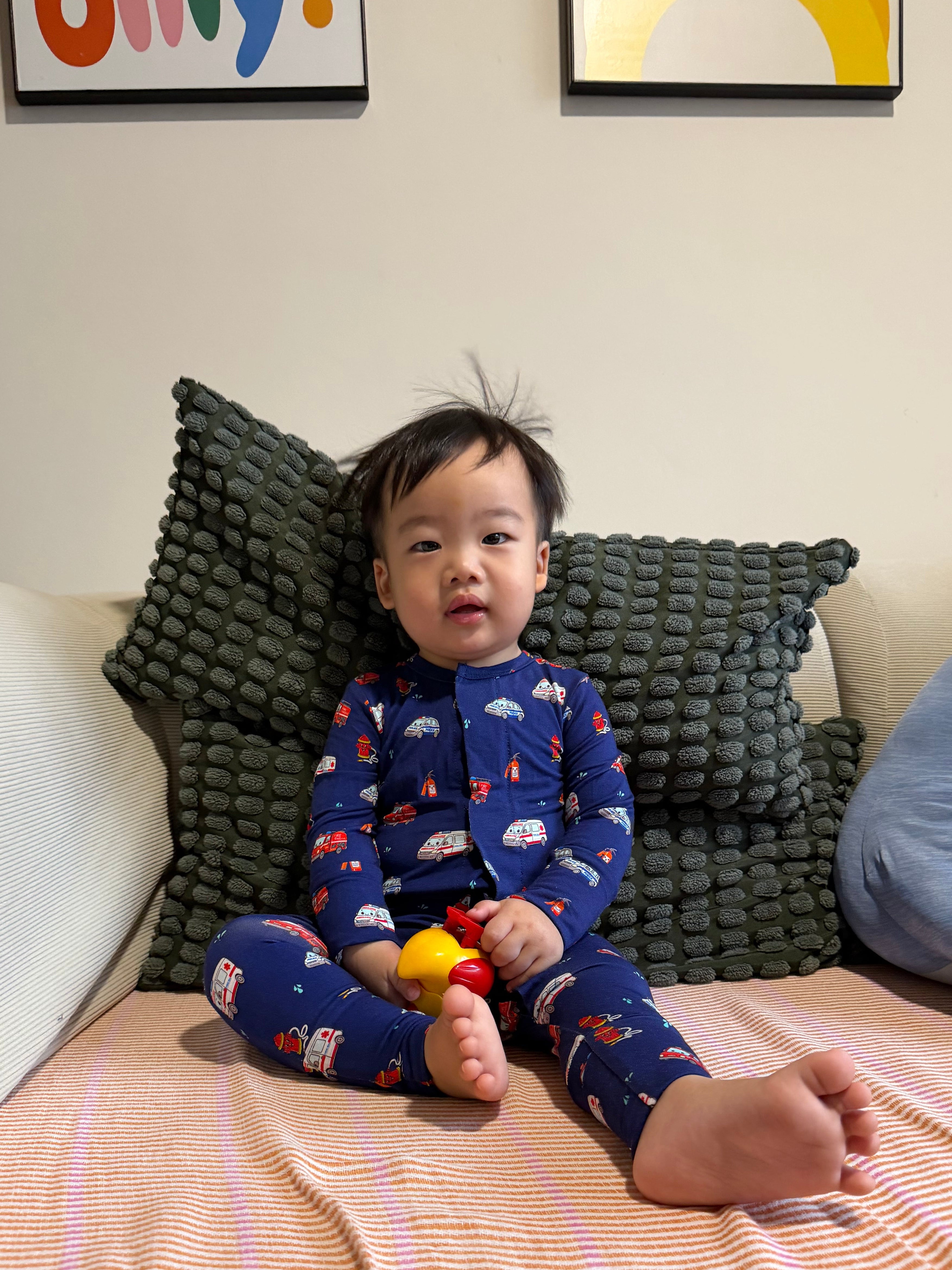 Magnetic Sleepsuit - Emergency Vehicle Print