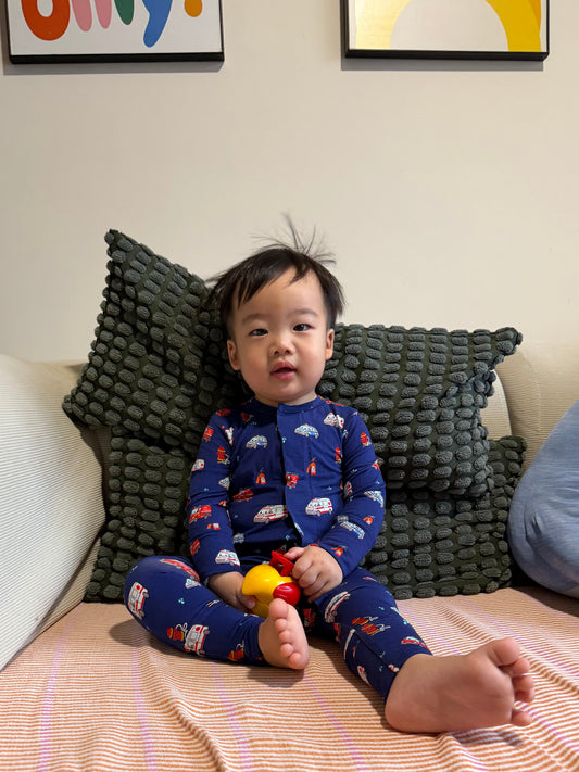 Magnetic Sleepsuit - Emergency Vehicle Print