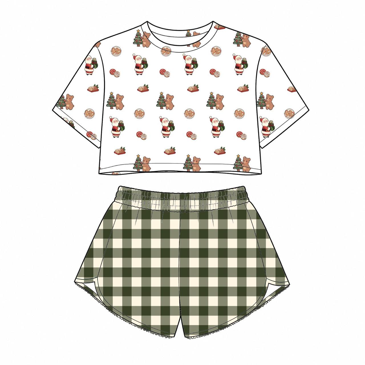 [Adult] Christmas Crop Top and Shorts Set